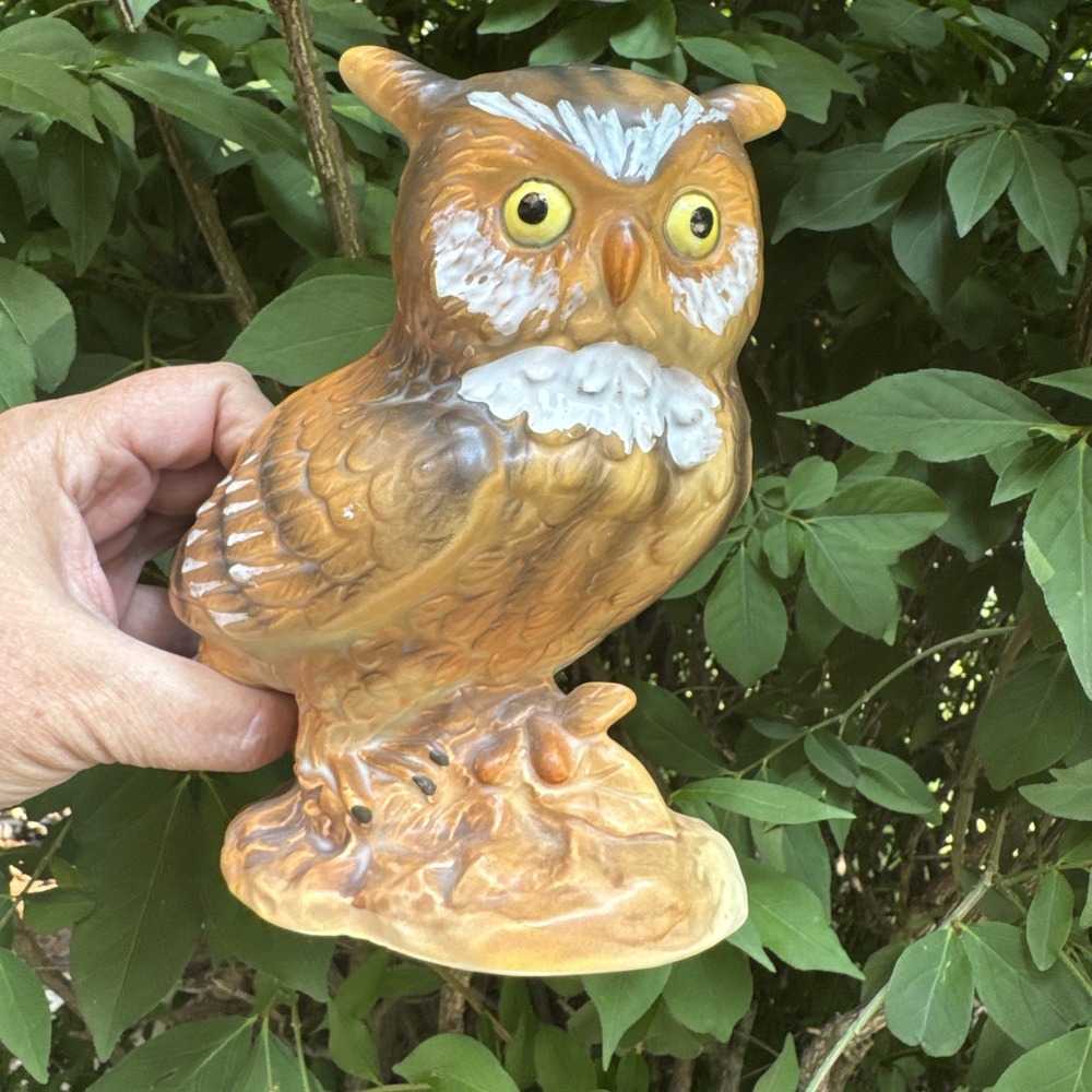 Lefton Owl Planter Great Horned H4470 MidCentury MCM Vintage Excellent Condition